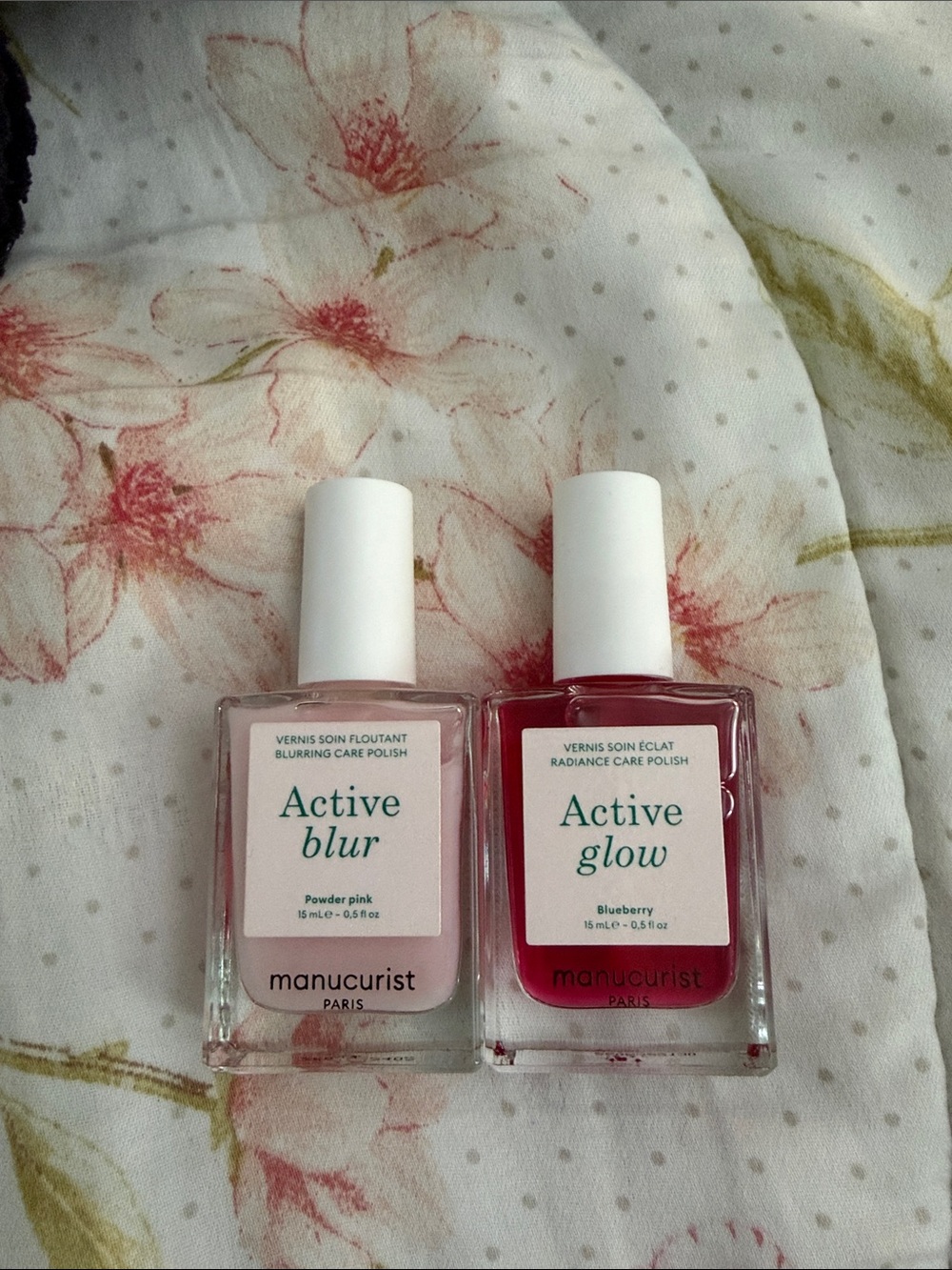 Active Glow & Active Blur Nail Polish Duo — Powder Pink & Blueberry